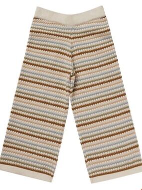 Rylee + Cru Knit Wide Leg Pants Honeycomb Stripe 6-7